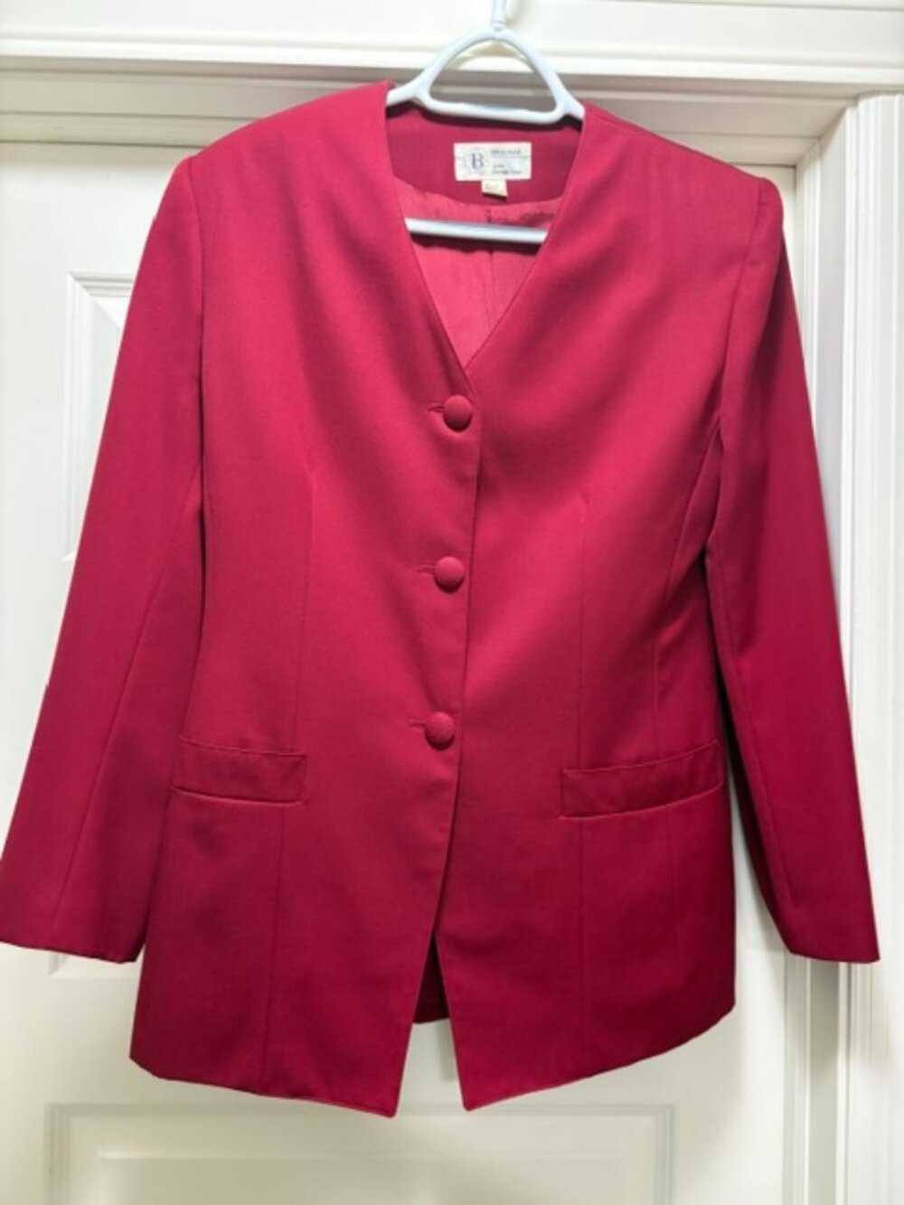 Classic Wool Cranberry Jacket and Skirt Suit